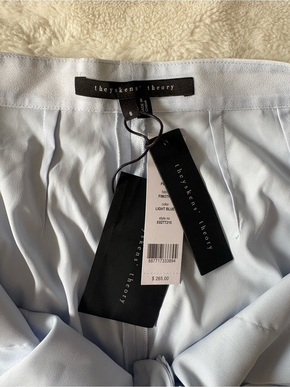 Theyskens' Theory Pale Blue Trousers with Tags